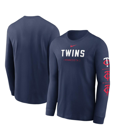Shop Nike Men's  Navy Minnesota Twins Repeater Long Sleeve T-shirt
