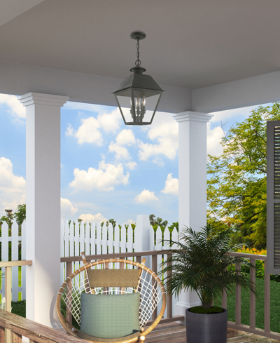 Livex Wentworth 3 Light Outdoor Large Pendant Lantern In Charcoal