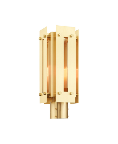 Livex Utrecht 1 Light Outdoor Post Top Lantern In Satin Brass
