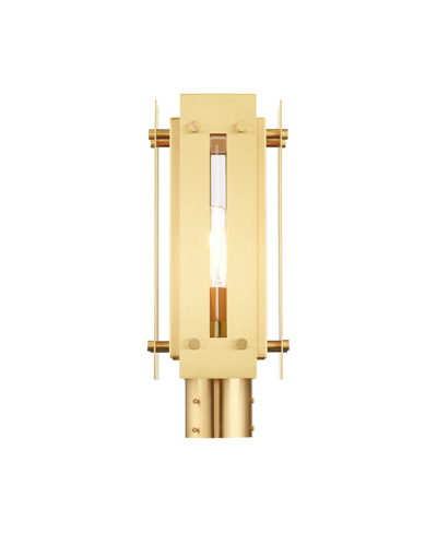 Livex Utrecht 1 Light Outdoor Post Top Lantern In Satin Brass