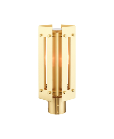 Livex Utrecht 1 Light Outdoor Post Top Lantern In Satin Brass
