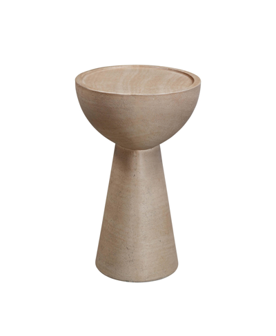 Tov Furniture 1 Pc. Textured Faux Terrazzo Travertine Indoor, Outdoor Side Table In Travertine
