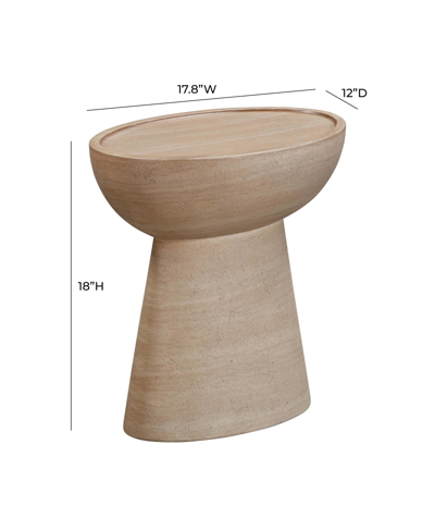 Tov Furniture 1 Pc. Textured Faux Terrazzo Travertine Indoor, Outdoor Side Table In Travertine