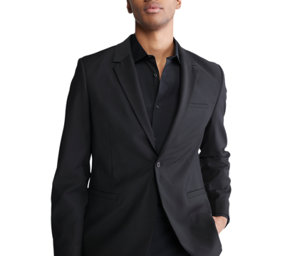 Shop Calvin Klein Men's Black Beauty Slim-fit Blazer