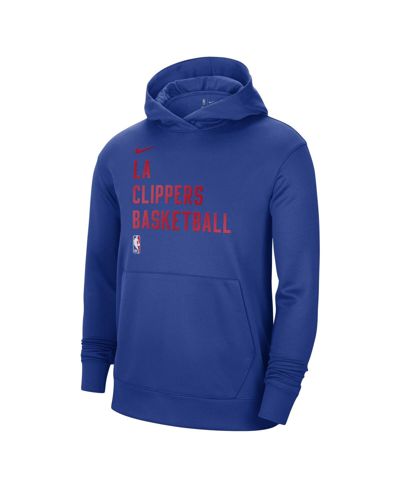 Nike Men's And Women's  Blue La Clippers 2023/24 Performance Spotlight On-court Practice Pullover Hoo In Blue