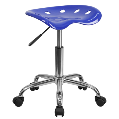 Shop Flash Furniture Vibrant Nautical Blue Tractor Seat And Chrome Stool
