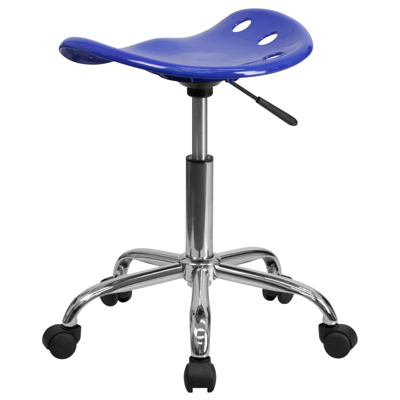 Shop Flash Furniture Vibrant Nautical Blue Tractor Seat And Chrome Stool