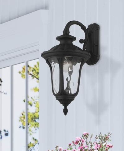 Shop Livex Oxford 1 Light Outdoor Wall Lantern In Textured Black