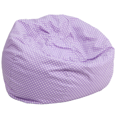 Shop Flash Furniture Oversized Lavender Dot Bean Bag Chair In Purple