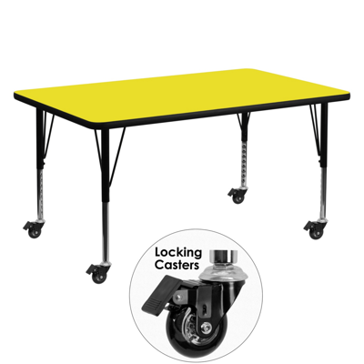 Shop Flash Furniture Mobile 30''w X 60''l Rectangular Yellow Hp Laminate Activity Table
