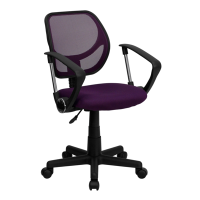 Shop Flash Furniture Mid-back Purple Mesh Swivel Task Chair With Arms