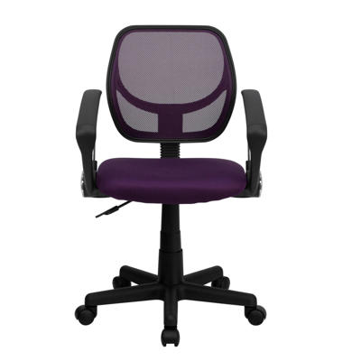 Shop Flash Furniture Mid-back Purple Mesh Swivel Task Chair With Arms