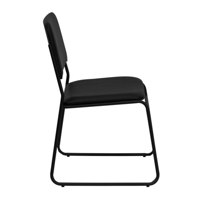 Shop Flash Furniture Hercules Series 1000 Lb. Capacity High Density Black Vinyl Stacking Chair With Sled Base