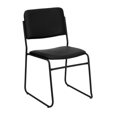 Shop Flash Furniture Hercules Series 1000 Lb. Capacity High Density Black Vinyl Stacking Chair With Sled Base