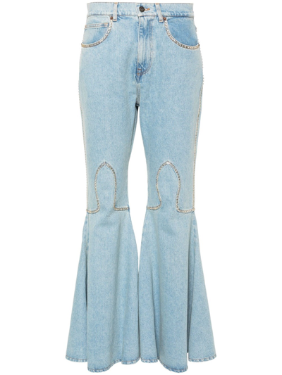 Shop Giuseppe Di Morabito Flared Jeans With Decoration In Blue
