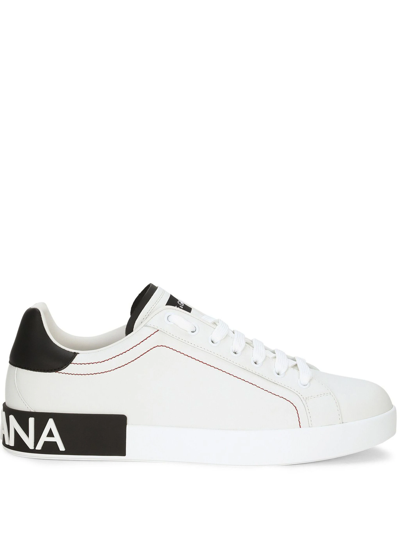 Shop Dolce & Gabbana Sneakers With Logo Application In White