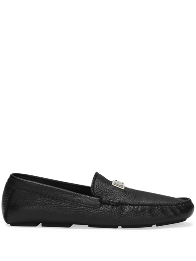 Shop Dolce & Gabbana Loafers With Logo Plaque In Black