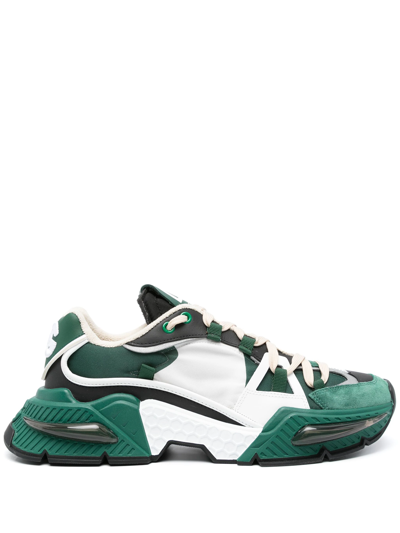 Shop Dolce & Gabbana Airmaster Sneakers With Inserts In Green