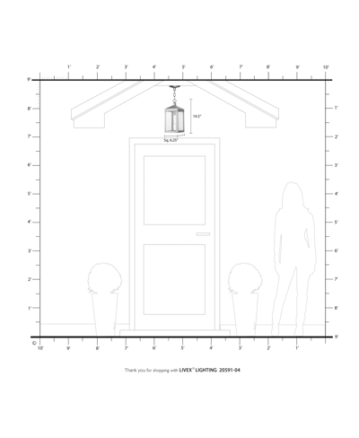 Livex Nyack 1 Light Outdoor Pendant Lantern In Black With Brushed
