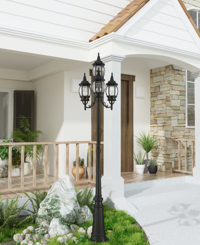 Livex Frontenac 4 Light Outdoor Post Light In Textured Black
