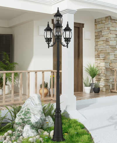Livex Frontenac 4 Light Outdoor Post Light In Textured Black