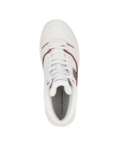 Shop Tommy Hilfiger Women's Terryn Casual Lace-up High Top Sneakers In White,red