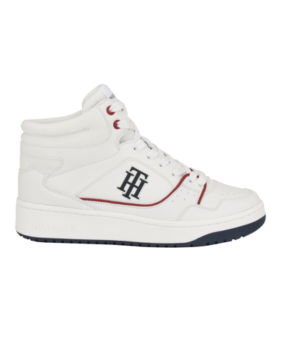Shop Tommy Hilfiger Women's Terryn Casual Lace-up High Top Sneakers In White,red