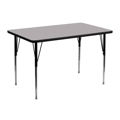 Shop Flash Furniture 30''w X 48''l Rectangular Grey Thermal Laminate Activity Table In Gray