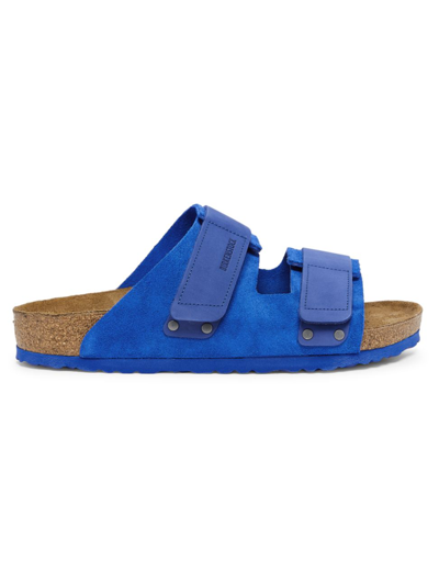 Shop Birkenstock Men's Uji Suede & Leather Sandals In Ultra Blue