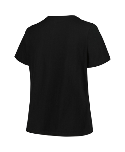 Shop Profile Women's  Black Minnesota Timberwolves Plus Size Arch Over Logo V-neck T-shirt