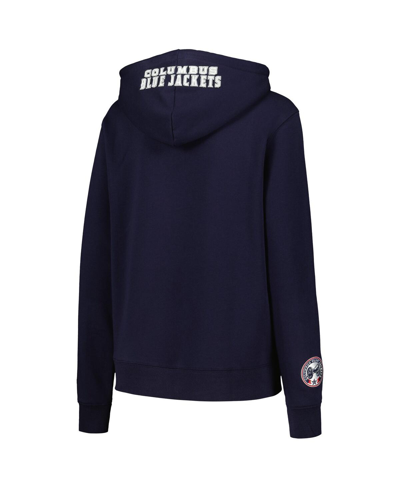 Pro Standard Navy Columbus Blue Jackets Classic Chenille Pullover Hoodie In Navy