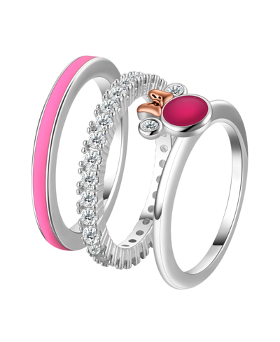 Shop Unwritten Disney Cubic Zirconia Pink Enamel Minnie Mouse Ring Set