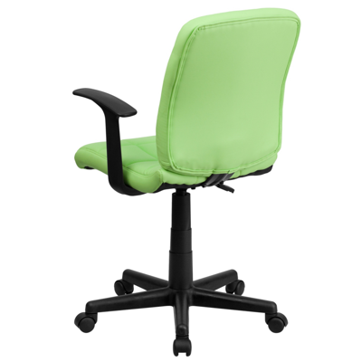 Shop Flash Furniture Mid-back Green Quilted Vinyl Swivel Task Chair With Arms
