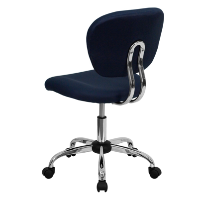 Shop Flash Furniture Mid-back Navy Mesh Swivel Task Chair With Chrome Base In Blue