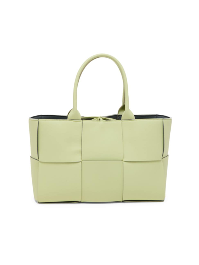 Shop Bottega Veneta Women's Medium Arco Intreccio Leather Tote Bag In Lemon