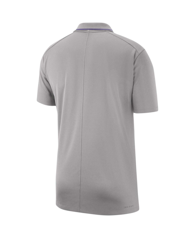 Shop Nike Men's  Gray Lsu Tigers 2023 Coaches Performance Polo Shirt
