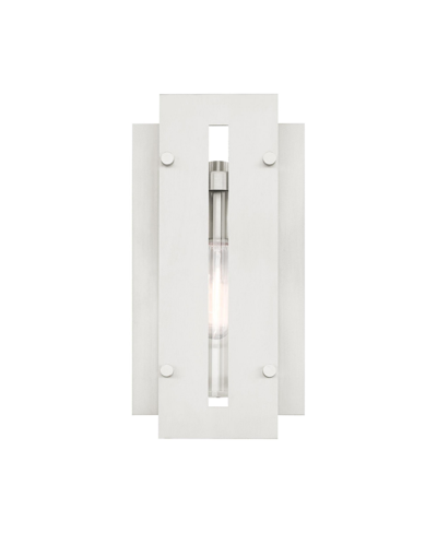 Livex Utrecht 1 Light Outdoor Wall Lantern In Brushed Nickel Accents