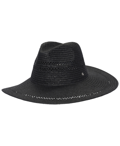 Shop Lauren Ralph Lauren Open Work Straw Hat In Black