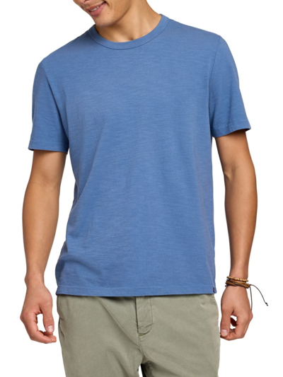 Shop Faherty Men's Cotton Crewneck T-shirt In Blue Horizon