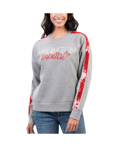 G-iii 4her By Carl Banks Gray Washington Capitals Penalty Box Pullover Sweatshirt In Gray