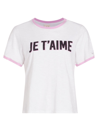 Shop Cinq À Sept Women's Je T'aime Two-tone T-shirt In White Carnation