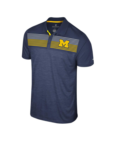 Shop Colosseum Men's  Navy Michigan Wolverines Langmore Polo Shirt