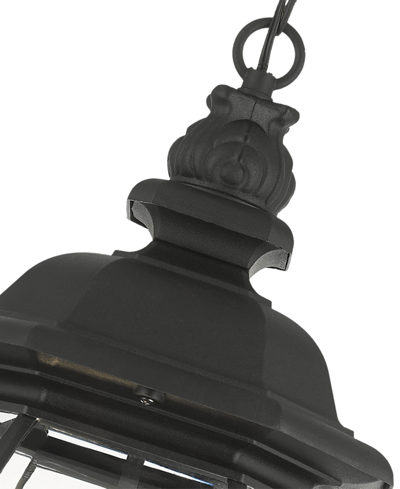 Livex Frontenac 4 Light Outdoor Pendant Lantern In Textured Black