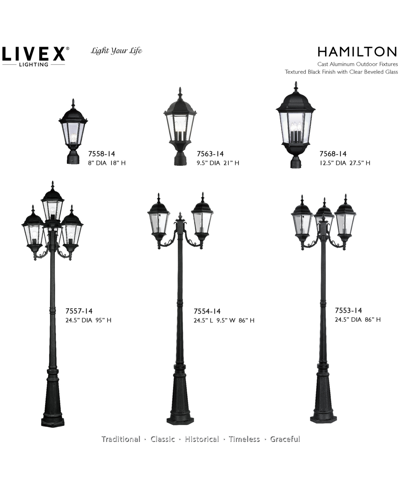 Shop Livex Hamilton3 Light Outdoor Post Light In Textured Black