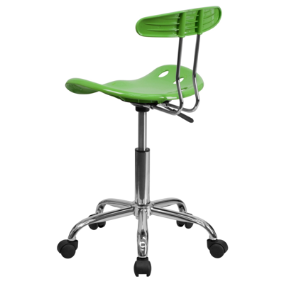 Shop Flash Furniture Vibrant Spicy Lime And Chrome Swivel Task Chair With Tractor Seat In Green