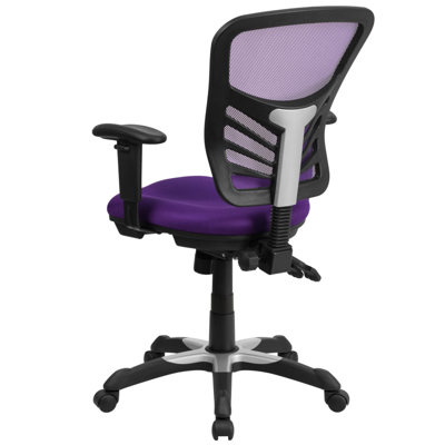 Shop Flash Furniture Mid-back Purple Mesh Multifunction Executive Swivel Chair With Adjustable Arms