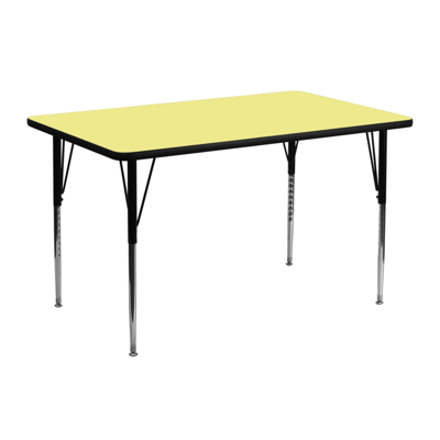 Shop Flash Furniture 24''w X 48''l Rectangular Yellow Thermal Laminate Activity Table
