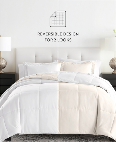 Ienjoy Home All Season Lightweight Down Alternative Reversible 3-pc. Comforter Set, Full/queen In Black,fog