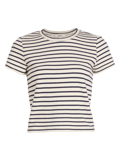 Shop Splendid Women's Whitney Striped Crop T-shirt In Navy White