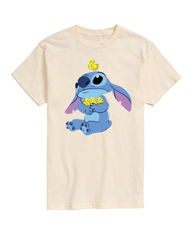 Airwaves Men's Lilo And Stitch Short Sleeve T-shirts In Beige,khaki